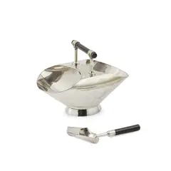 Christopher Dresser, SUGAR BOWL WITH SCOOP, CIRCA 1880, 1880, silver plate and ebonised wood