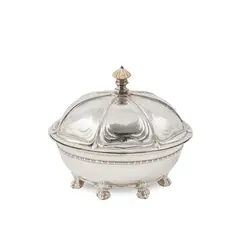 Omar Ramsden, BOWL AND COVER, 1925, 1925, silver and ivory