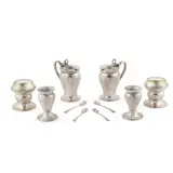 Alwyn Carr, ARTS & CRAFTS CASED CRUET SET, 1925, 1925, silver
