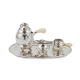 Georg Jensen, 'BLOSSOM'/ 'MAGNOLIA' COFFEE SERVICE, CIRCA 1945, 1945, silver and ivory