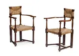 George Walton, PAIR OF ARMCHAIRS, CIRCA 1900, 1900, oak