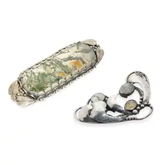 Norah Creswick, TWO ARTS & CRAFTS BROOCHES, CIRCA 1950, 1950