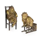 Juan Clara, 'CHILD ON A CHAIR' AND 'CHILD ON A STOOL', CIRCA 1900, 1900, bronze