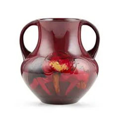 William Moorcroft, FLAMBÉ 'CLAREMONT' TWIN-HANDLED VASE, CIRCA 1930, 1930, flambé-glazed earthenware