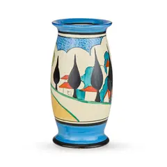 Clarice Cliff, RARE 'MAY AVENUE' PATTERN 'BIZARRE' VASE, CIRCA 1933, 1933, glazed and painted earthenware