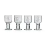 Alison Kinnaird, FOUR 'MIDSUMMER NIGHT'S DREAM' GLASSES, 1973, 1973, acid-etched glass