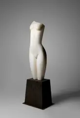 Emily Young, WHITE ONYX TORSO, 2007, 2007, on original studio designed steel base