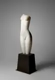 Emily Young, WHITE ONYX TORSO, 2007, 2007, on original studio designed steel base