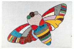 Eduardo Paolozzi R.A., MOTH - FROM THE TOTTENHAM COURT ROAD STATION MOSAIC, c.1983, 1983, glass mosaic tiles mounted on plywood
