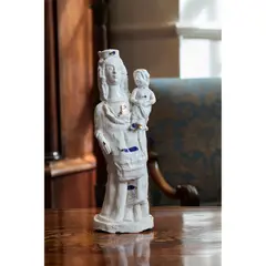 Philip Eglin, POPULAR MADONNA, glazed white porcelain with cobalt blue and gilt splashes