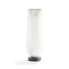 Peter Hayes, BOW FORM, white marble with black marble base