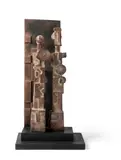 John Maltby, TWO WARRIORS, stoneware and wood