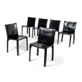 Mario Bellini, SET OF SIX 'CAB' SIDE CHAIRS, DESIGNED 1976, 1976, leather