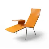 Maarten van Severen, LOUNGE CHAIR 04, DESIGNED 2004, 2004, stainless steel and leather