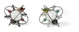 Mark Brazier-Jones, TWO 'ASTRO CHARGER' CANDLE HOLDERS, frosted and coloured glass