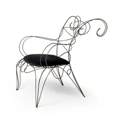 André Dubreuil, RAM CHAIR, DESIGNED 1986, 1986, welded steel and upholstered cushion