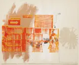 Robert Rauschenberg, Red Spinner, 1990, acrylic and pencil on fabric-laminated paper