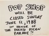 Keith Haring, Pop Shop Signage (Puerto Rican Parade), 1988, marker on paper