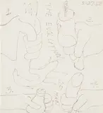 Lee Lozano, The Evolution of Man, 1962, ink on paper