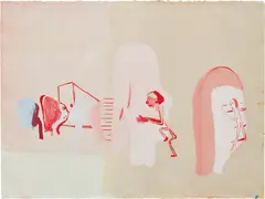 Untitled by Amy Sillman, 2003, gouache on paper, sold Feb 2018
