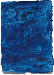 Shinro Ohtake, Blue Map 2, 1997-1999, dye, cotton cloth, wood and plaster on paper