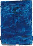 Shinro Ohtake, Blue Map 2, 1997-1999, dye, cotton cloth, wood and plaster on paper