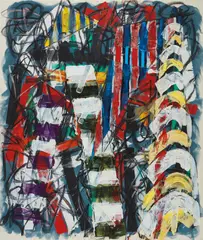 La Caduta Dei Giganti by Michael Goldberg, 1989, oil and pastel chalk on canvas, sold Feb 2018