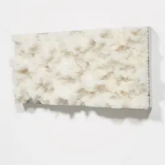 Francesca Pasquali, White Straws, 2013, white and transparent plastic drinking straws on wooden panel and metallic frame