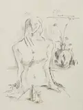 Fidelio Ponce de León, La espera (The Wait), 1936, graphite on heavy paper