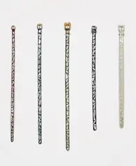 Jim Lambie, Untitled (Belts), 2004, leather belts and broken mirrors, in 5 parts