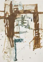 Untitled by Richard Aldrich, 2008, oil, wax, paper and almonds on linen, sold Feb 2018