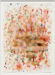 Dan Colen, To be titled, 2012, M&M's on paper, in artist's frame