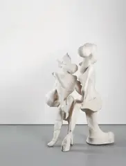 Rachel Feinstein, Satyrs, 2008, resin, nylon and polyester, in 3 parts