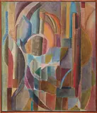 Scott Olson, Untitled, 2013, oil on linen, in artist’s cherry wood frame