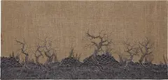Angelo Filomeno, Haunted Land (Six Trees), 2007, embroidery on linen