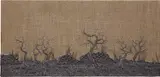 Angelo Filomeno, Haunted Land (Six Trees), 2007, embroidery on linen