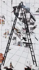 Francesca DiMattio, Black Ladder, 2008, oil on canvas