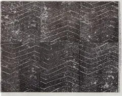 Sam Moyer, Untitled, 2014, linoleum block print on contact paper, mounted to paper