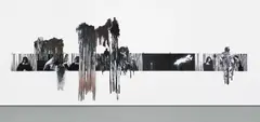 Jay Heikes, Left for Dead in New York, 2006, graphite, ink and sprayed enamel on photocopied paper