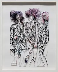 Amie Dicke, Jumping for Tom Ford for Gucci, 2003, ink on cutout magazine