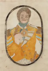 Umar Rashid, Lord Darlington, 2010, ink, watercolor, coffee and tea on paper