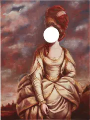 Nah! Momma, She Ain't White, She Just Real Light Skinnedded by Titus Kaphar, 2006, oil and thread on canvas, sold May 2018