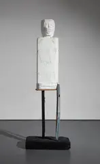 Huma Bhabha, Ghost, 2008, wood, Styrofoam, metal stud, acrylic, clay and wire