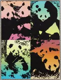 Rob Pruitt, Summer Love (Pandas), 2016, acrylic, enamel and glitter on linen, in artist's frame