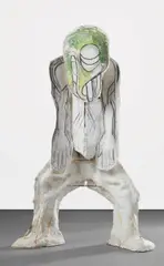 Thomas Houseago, S-Bend Dancer (for AC), 2009, Tuf-Cal, hemp, iron rebar, redwood, oilbar, charcoal and graphite