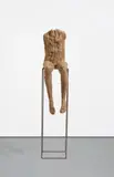 Magdalena Abakanowicz, Pink Small Figure I, 1993, burlap, resin and iron rods, in 2 parts
