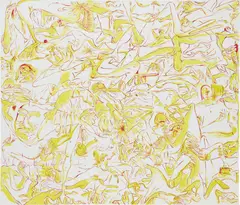 Sue Williams, Tighter Flocky with Green Yellow, 1997, oil and acrylic on canvas