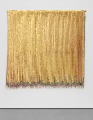 Olga De Amaral, Alquímia 80, 1989, gesso, acrylic and silver leaf on canvas