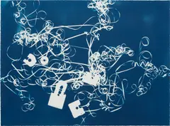 Untitled (Songs) by Christian Marclay, 2007, cyanotype on paper, sold May 2018