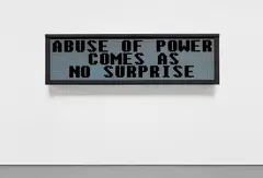 Jenny Holzer, Truisms: UNEX sign, 1983, horizontal LED sign; red, green, and blue diodes; flat black housing